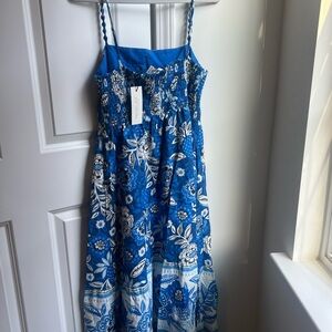 Rachel Zoe Blue and White Patterned Dress